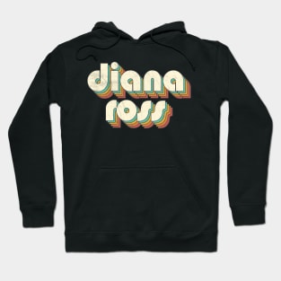 Retro Vintage Rainbow Diana Letters Distressed Style Hoodie